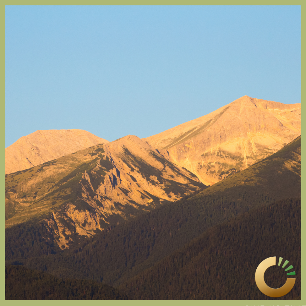 a mountain at sunrise